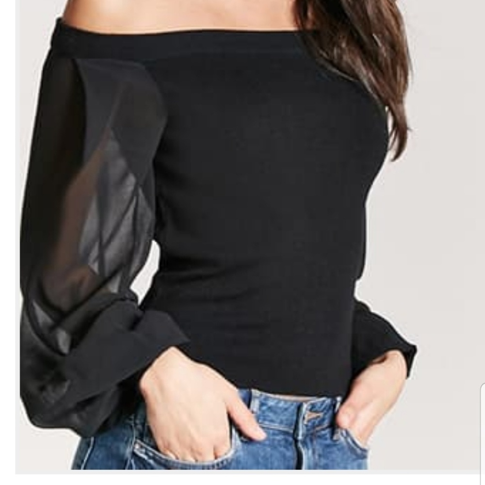 Black off the shoulder top